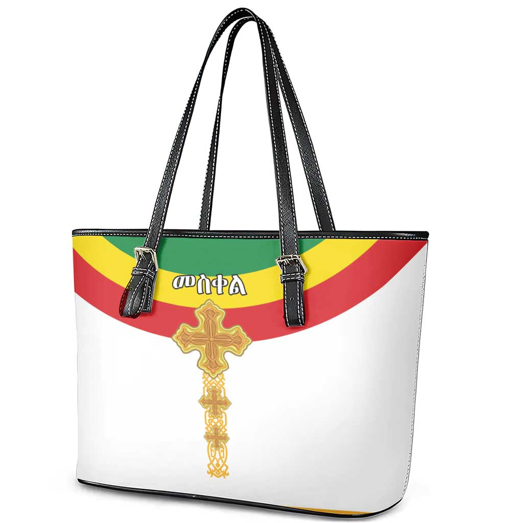 Meskel Ethiopia Leather Tote Bag True Cross - African Pride