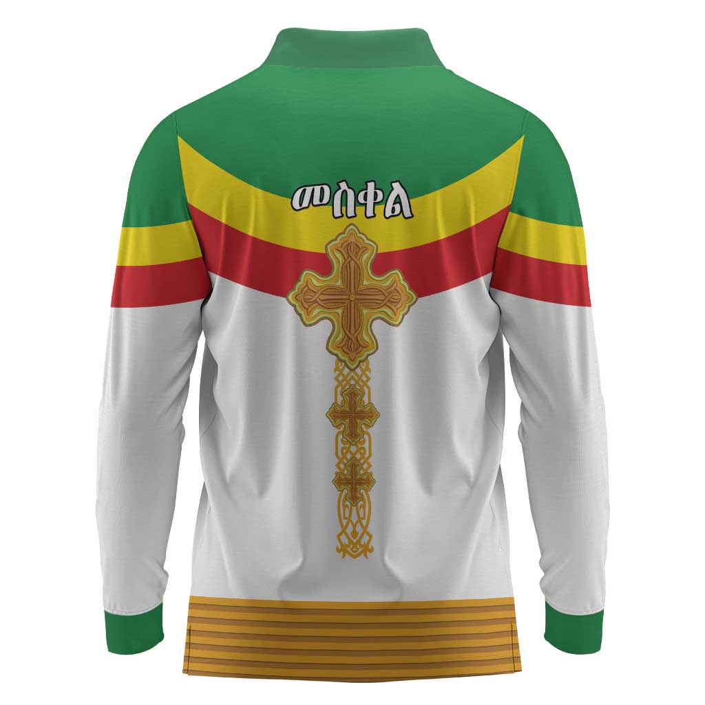 Meskel Ethiopia Long Sleeve Polo Shirt True Cross - African Pride