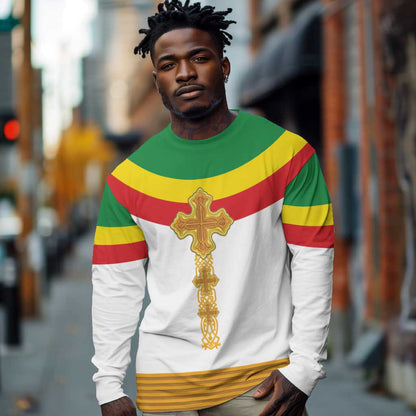 Meskel Ethiopia Long Sleeve Shirt True Cross - African Pride
