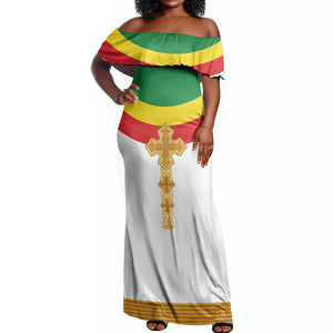 Meskel Ethiopia Off Shoulder Maxi Dress True Cross - African Pride