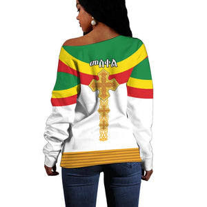 Meskel Ethiopia Off Shoulder Sweater True Cross - African Pride