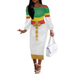 Meskel Ethiopia Off The Shoulder Long Sleeve Dress True Cross - African Pride