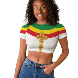 Meskel Ethiopia Raglan Cropped T shirt True Cross - African Pride