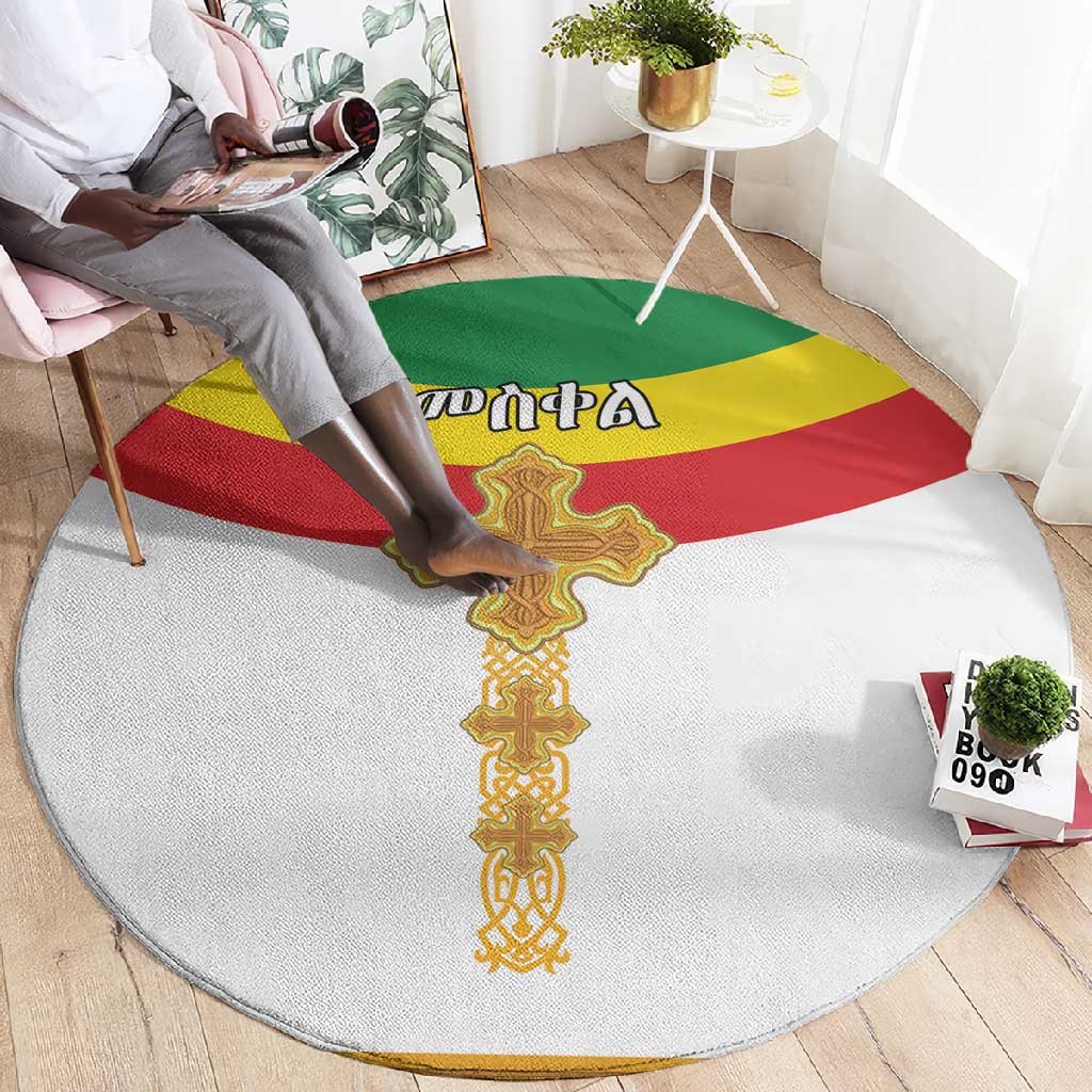 Meskel Ethiopia Round Carpet True Cross - African Pride