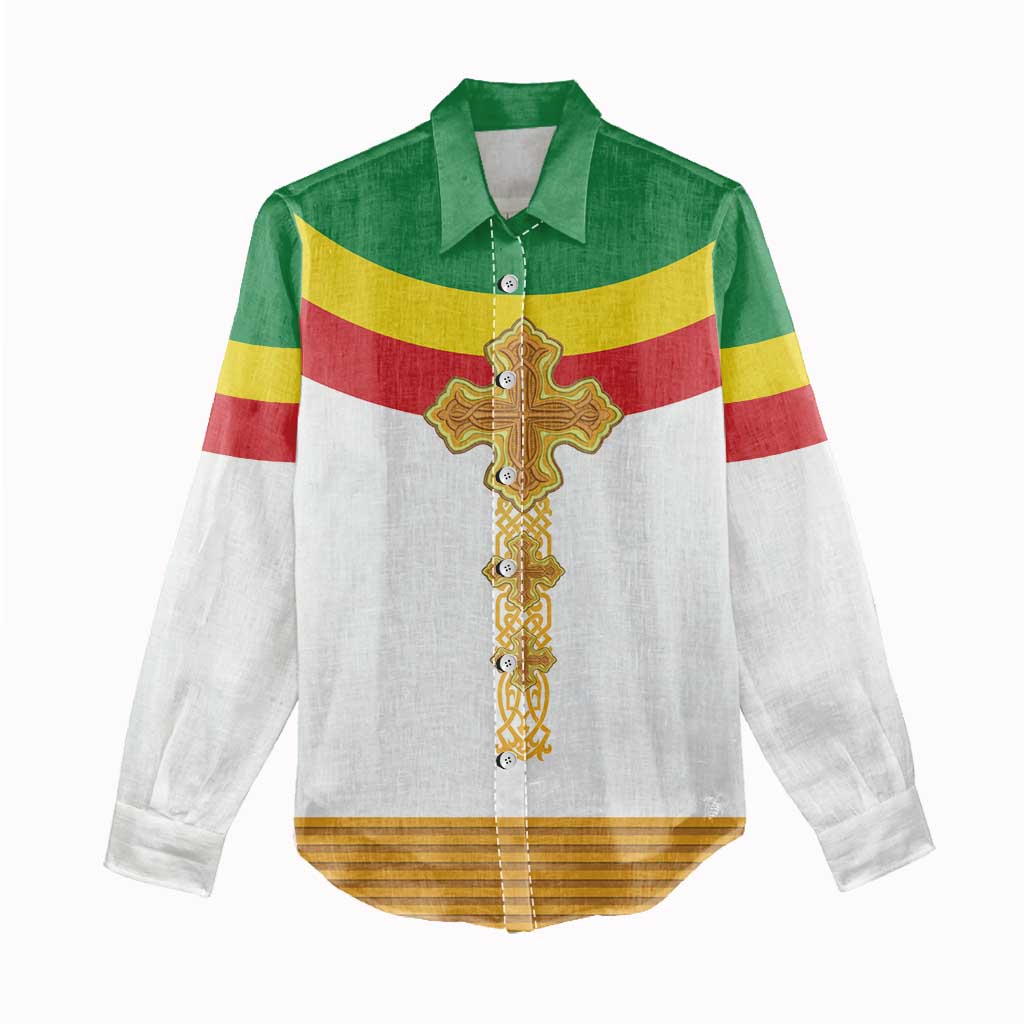Meskel Ethiopia Women Casual Shirt True Cross - African Pride
