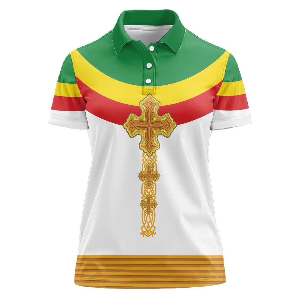 Meskel Ethiopia Women Polo Shirt True Cross - African Pride