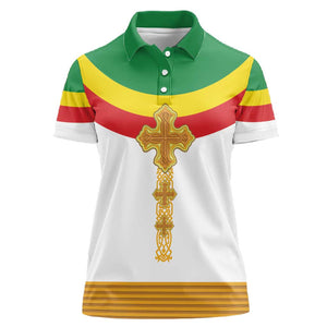 Meskel Ethiopia Women Polo Shirt True Cross - African Pride