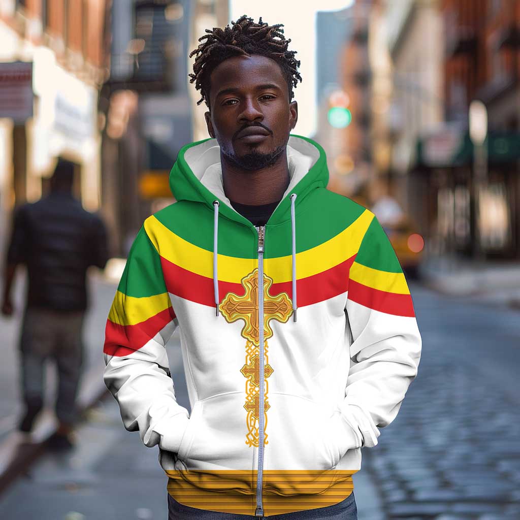 Meskel Ethiopia Zip Hoodie True Cross - African Pride