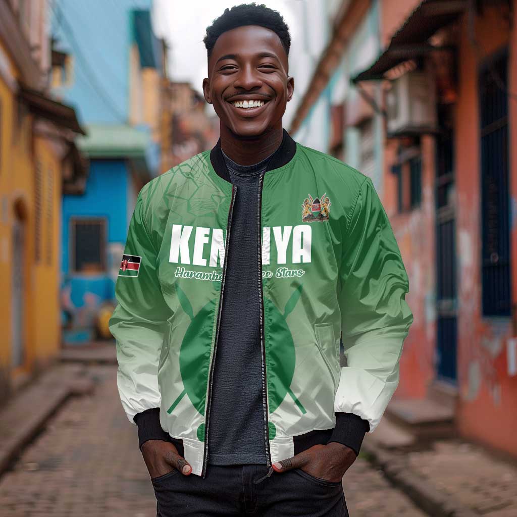 Custom Kenya Football Bomber Jacket Go Harambee Stars - African Pride