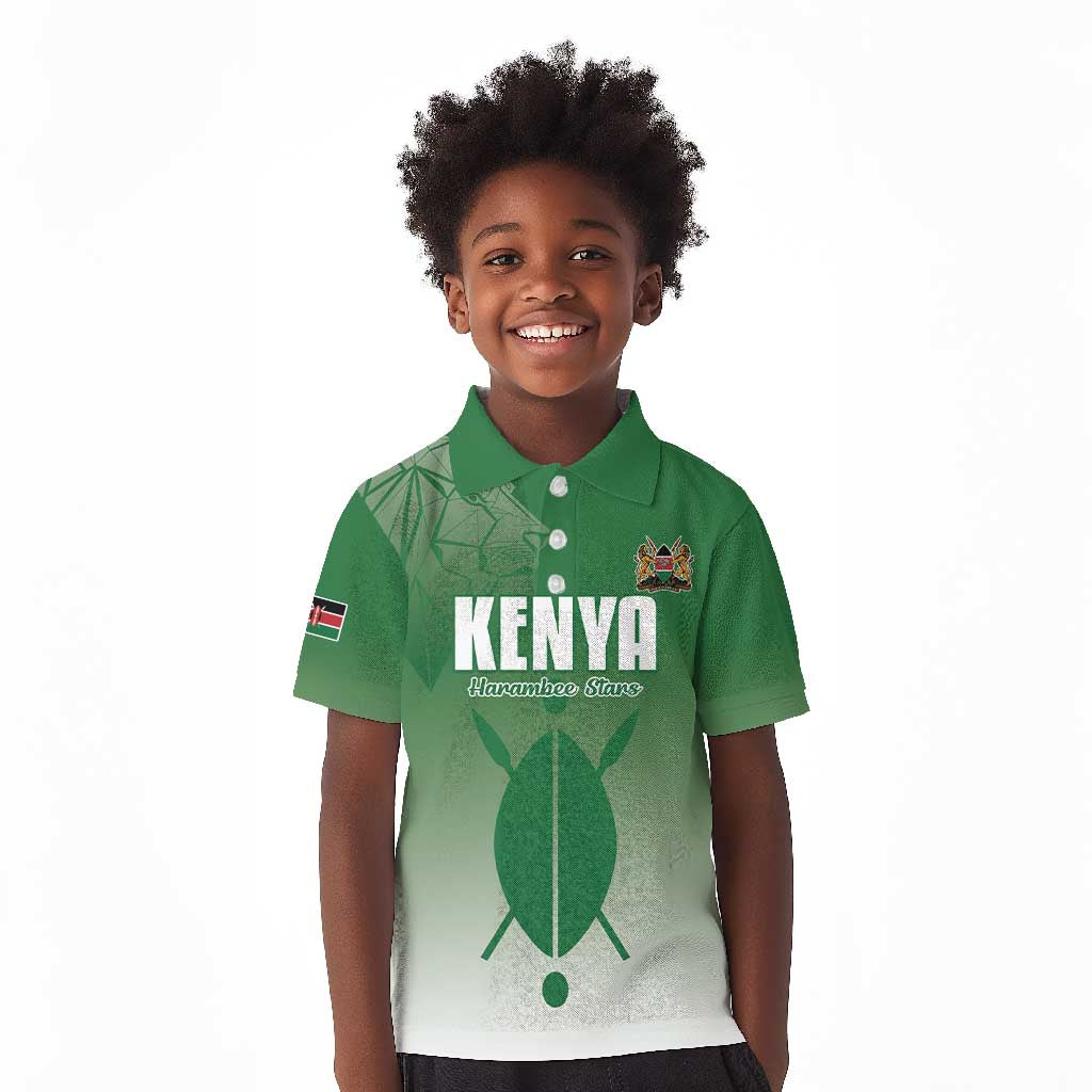 Custom Kenya Football Kid Polo Shirt Go Harambee Stars - African Pride