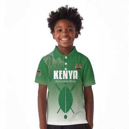 Custom Kenya Football Kid Polo Shirt Go Harambee Stars - African Pride