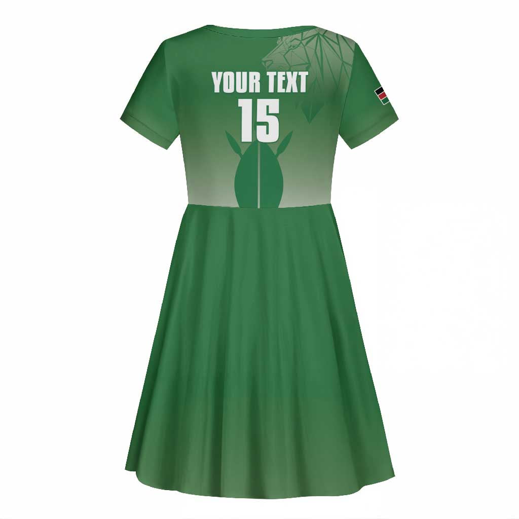 Custom Kenya Football Kid Short Sleeve Dress Go Harambee Stars - African Pride