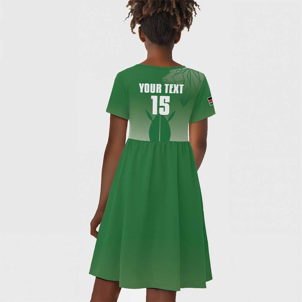 Custom Kenya Football Kid Short Sleeve Dress Go Harambee Stars - African Pride