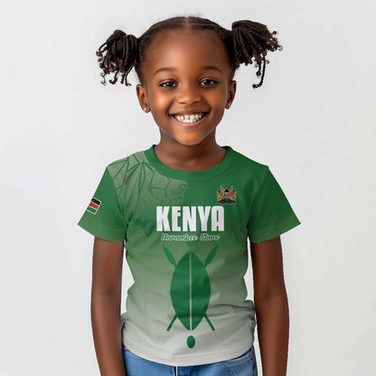 Custom Kenya Football Kid T shirt Go Harambee Stars - African Pride