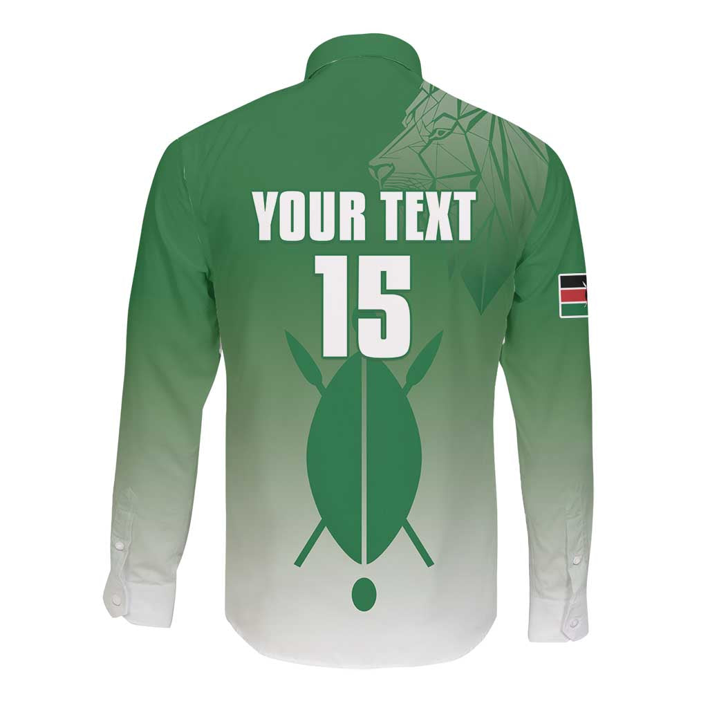Custom Kenya Football Long Sleeve Button Shirt Go Harambee Stars - African Pride