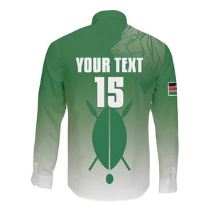 Custom Kenya Football Long Sleeve Button Shirt Go Harambee Stars - African Pride