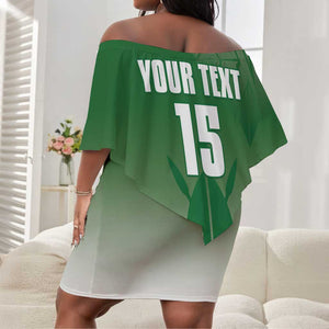 Custom Kenya Football Off Shoulder Short Dress Go Harambee Stars - African Pride