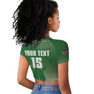 Custom Kenya Football Raglan Cropped T shirt Go Harambee Stars - African Pride