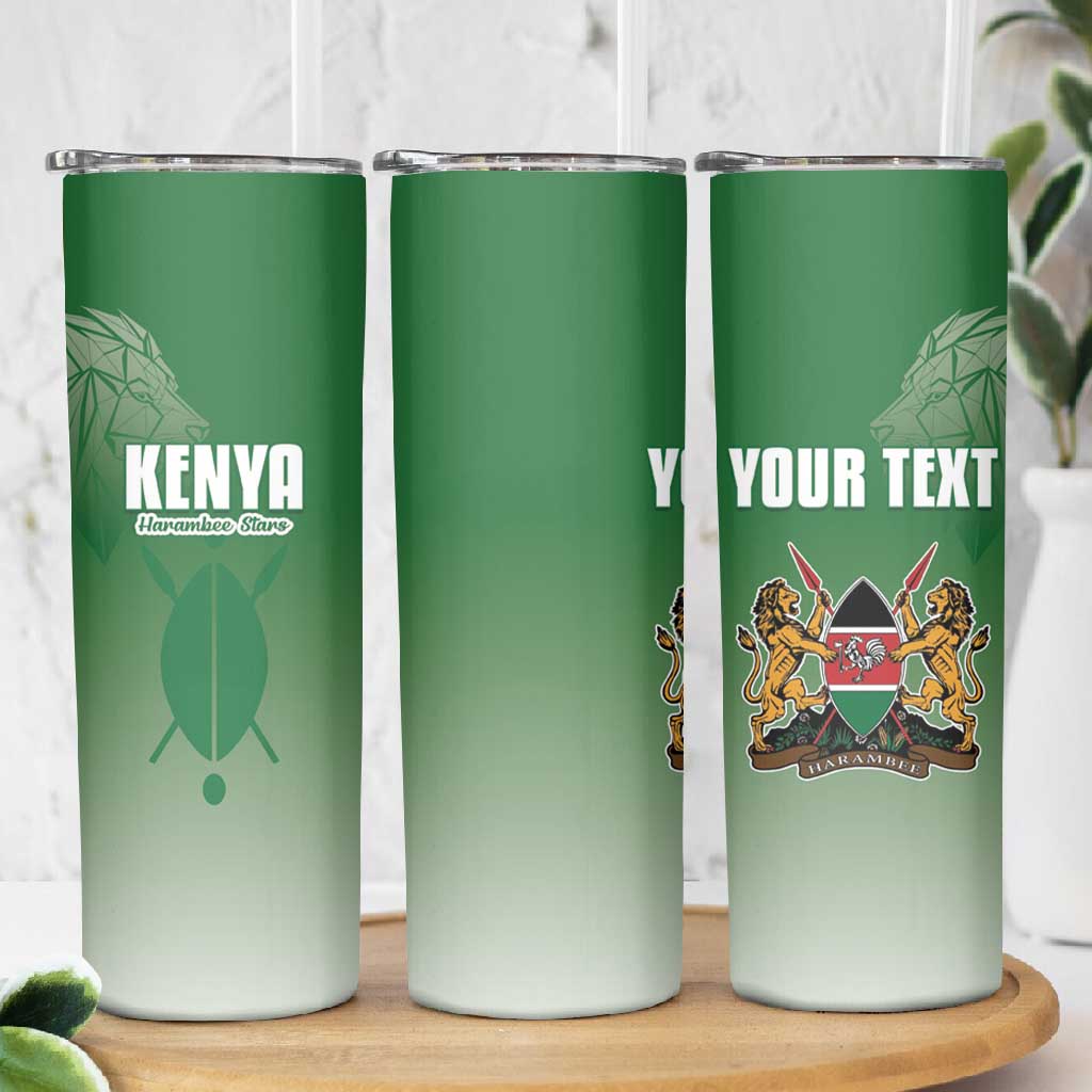 Custom Kenya Football Skinny Tumbler Go Harambee Stars - African Pride