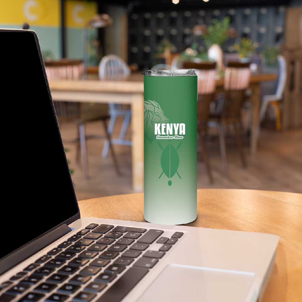 Custom Kenya Football Skinny Tumbler Go Harambee Stars - African Pride