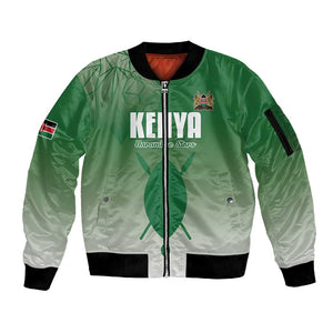 Custom Kenya Football Sleeve Zip Bomber Jacket Go Harambee Stars - African Pride