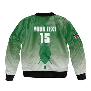 Custom Kenya Football Sleeve Zip Bomber Jacket Go Harambee Stars - African Pride