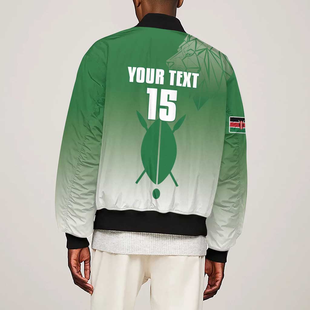 Custom Kenya Football Sleeve Zip Bomber Jacket Go Harambee Stars - African Pride