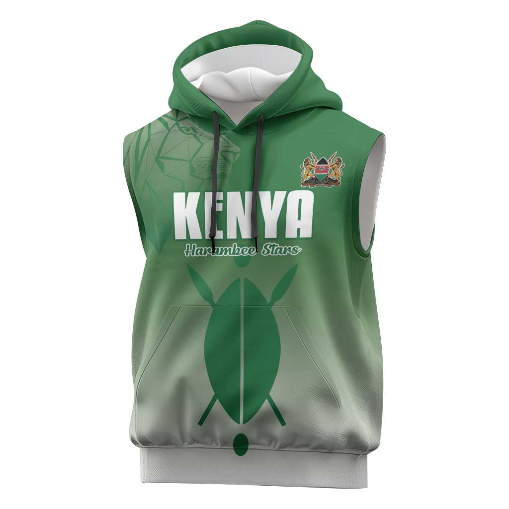 Custom Kenya Football Sleeveless Hoodie Go Harambee Stars - African Pride