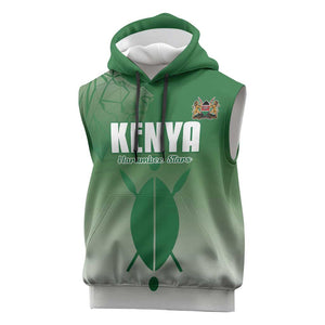 Custom Kenya Football Sleeveless Hoodie Go Harambee Stars - African Pride