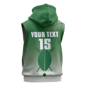Custom Kenya Football Sleeveless Zip Hoodie Go Harambee Stars - African Pride