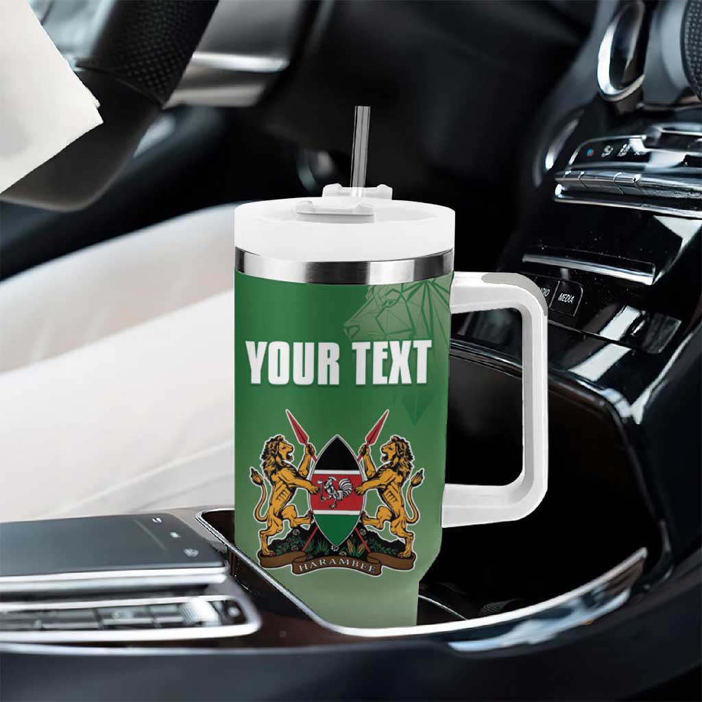 Custom Kenya Football Tumbler With Handle Go Harambee Stars - African Pride