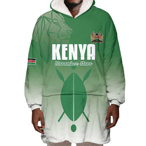 Custom Kenya Football Wearable Blanket Hoodie Go Harambee Stars - African Pride