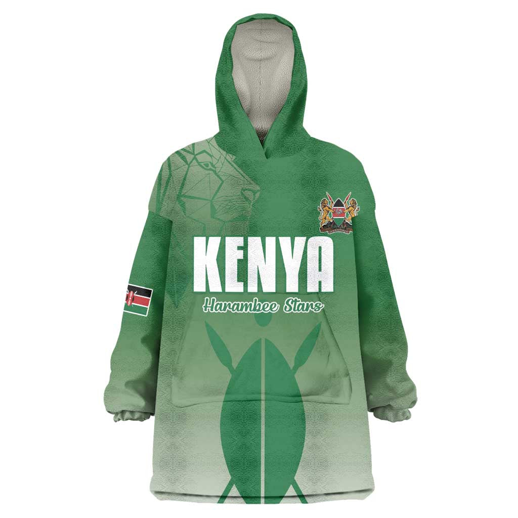 Custom Kenya Football Wearable Blanket Hoodie Go Harambee Stars - African Pride