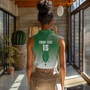 Custom Kenya Football Women Sleeveless Polo Shirt Go Harambee Stars - African Pride
