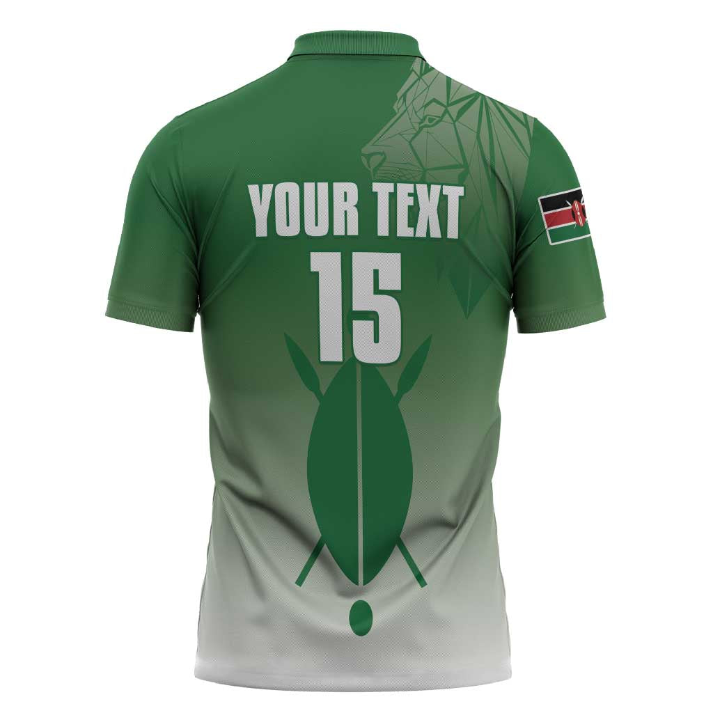 Custom Kenya Football Zipper Polo Shirt Go Champions Harambee Stars
