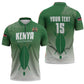 Custom Kenya Football Zipper Polo Shirt Go Champions Harambee Stars