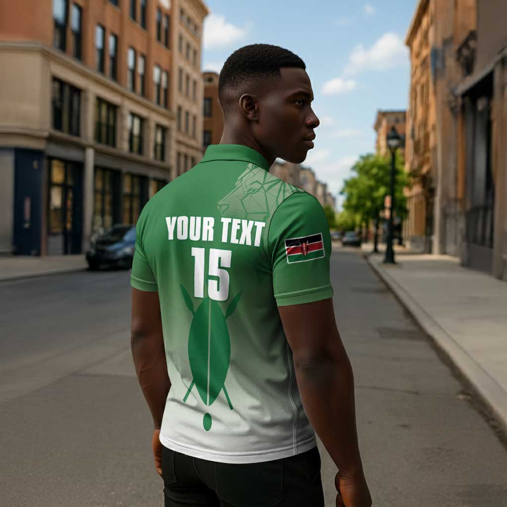 Custom Kenya Football Zipper Polo Shirt Go Champions Harambee Stars