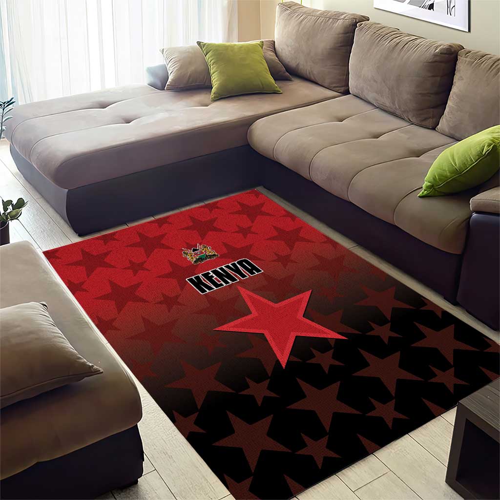 Kenya Football Area Rug Harambee Harambee Stars - Red Jersey - African Pride