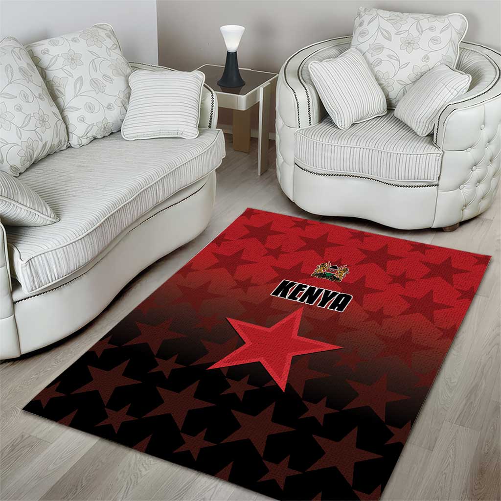 Kenya Football Area Rug Harambee Harambee Stars - Red Jersey - African Pride