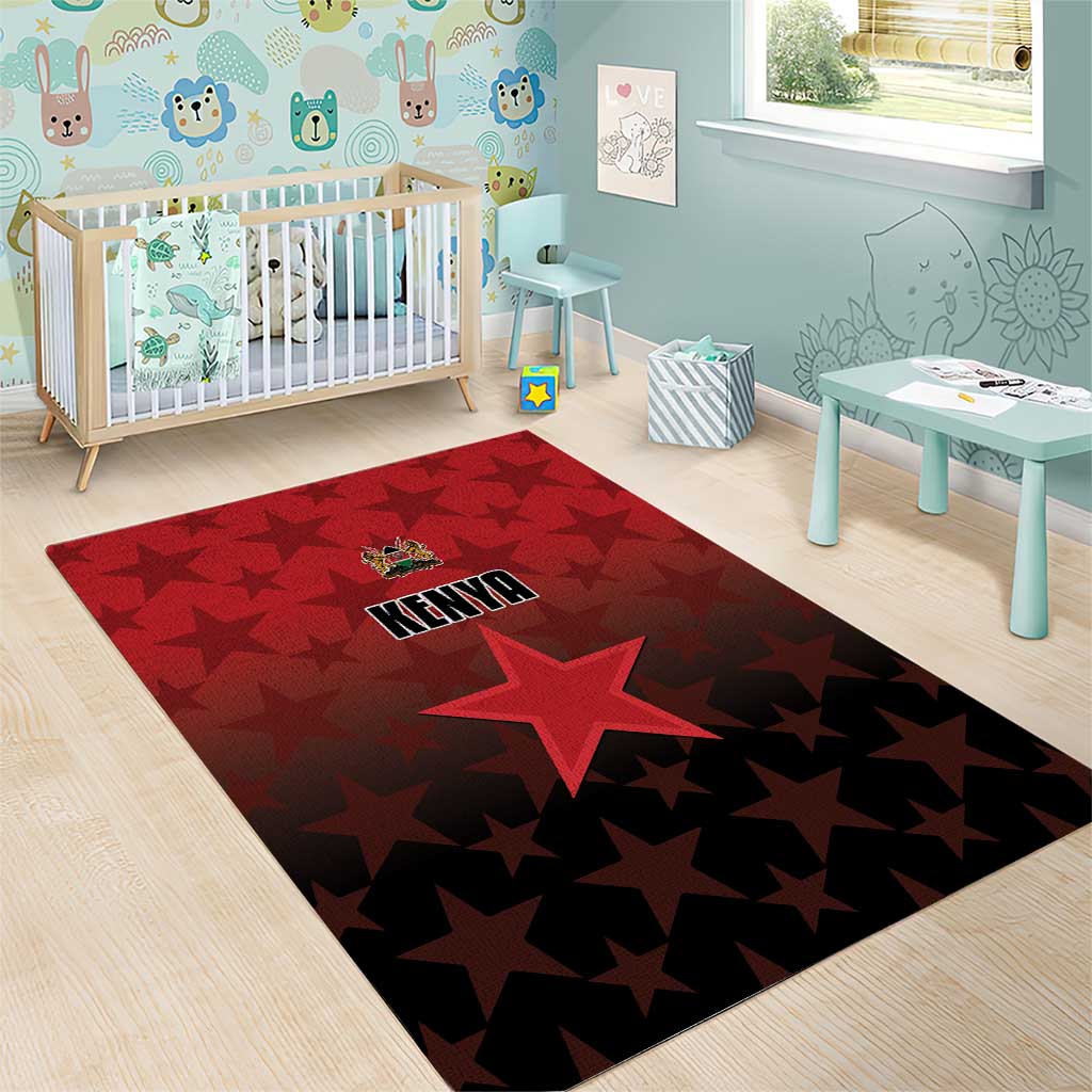 Kenya Football Area Rug Harambee Harambee Stars - Red Jersey - African Pride