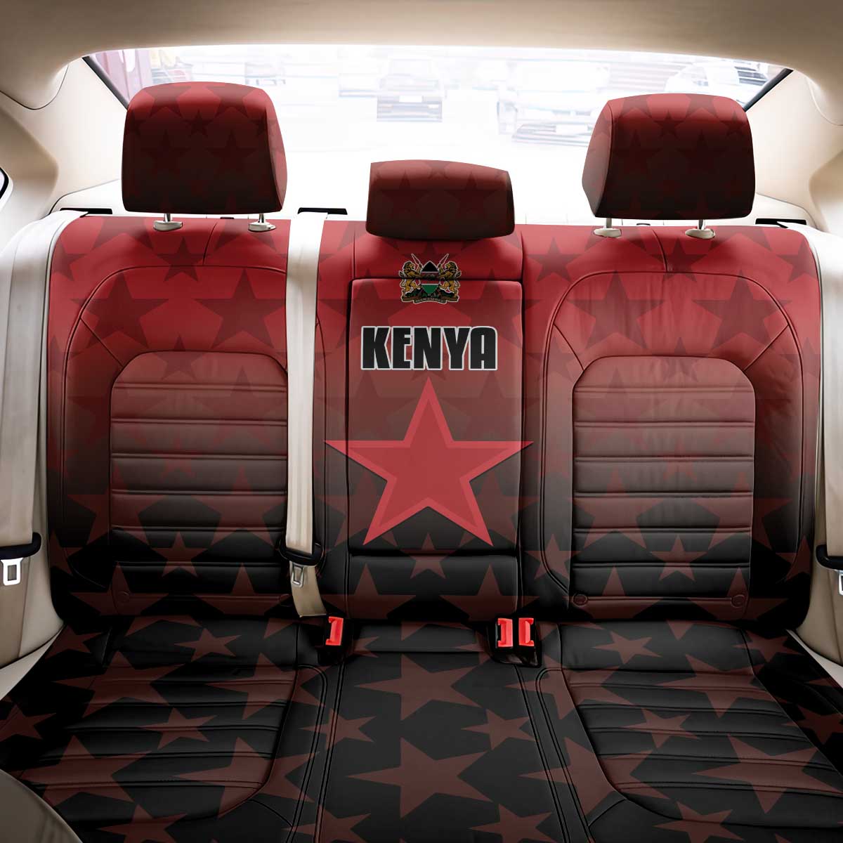 Kenya Football Back Car Seat Cover Harambee Harambee Stars - Red Jersey - African Pride
