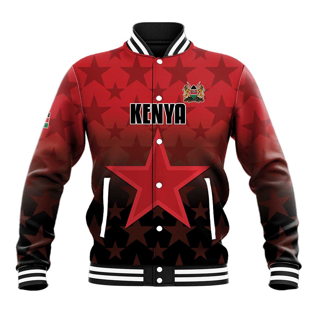 Custom Kenya Football Baseball Jacket Harambee Harambee Stars - Red Jersey - African Pride