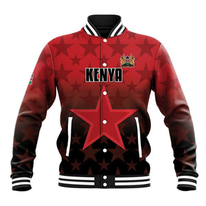Custom Kenya Football Baseball Jacket Harambee Harambee Stars - Red Jersey - African Pride