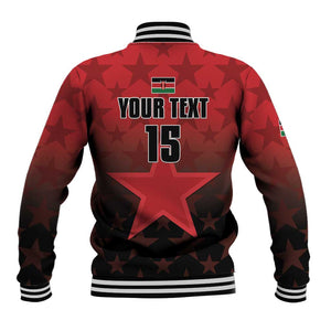 Custom Kenya Football Baseball Jacket Harambee Harambee Stars - Red Jersey - African Pride