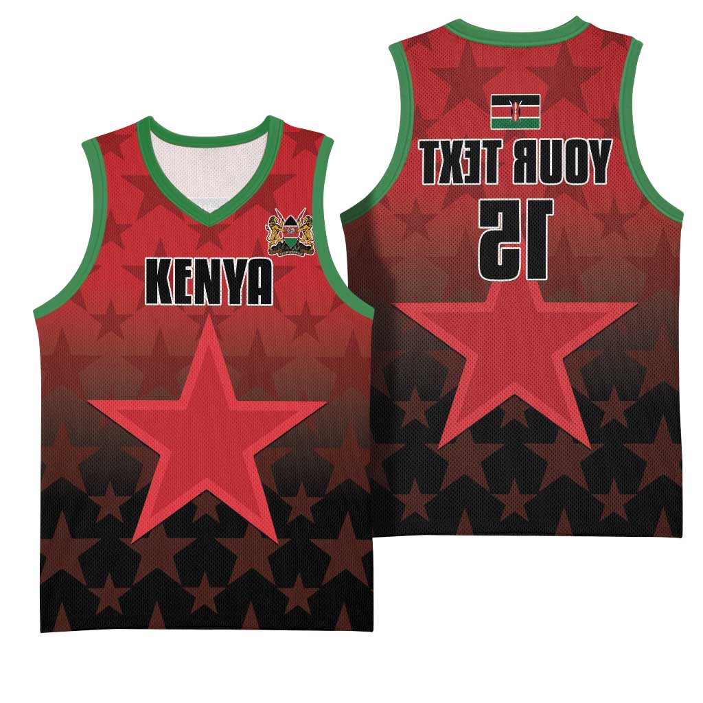 Custom Kenya Football Basketball Jersey Harambee Harambee Stars - Red Jersey - African Pride