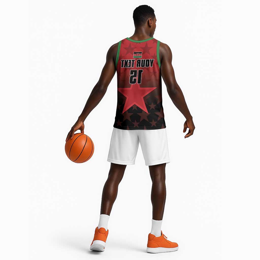 Custom Kenya Football Basketball Jersey Harambee Harambee Stars - Red Jersey - African Pride