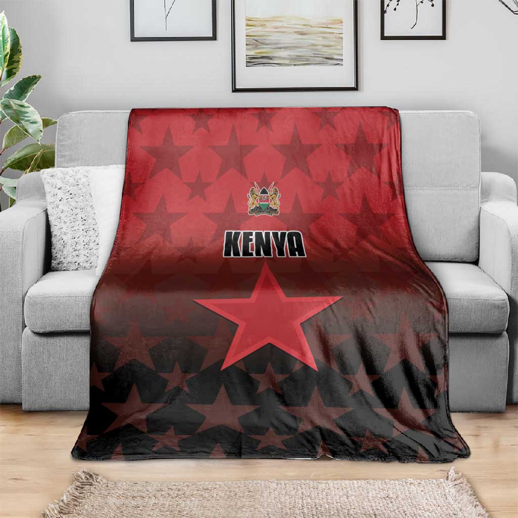 Kenya Football Blanket Harambee Harambee Stars - Red Jersey - African Pride