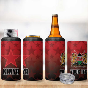 Custom Kenya Football 4 in 1 Can Cooler Tumbler Harambee Harambee Stars - Red Jersey - African Pride