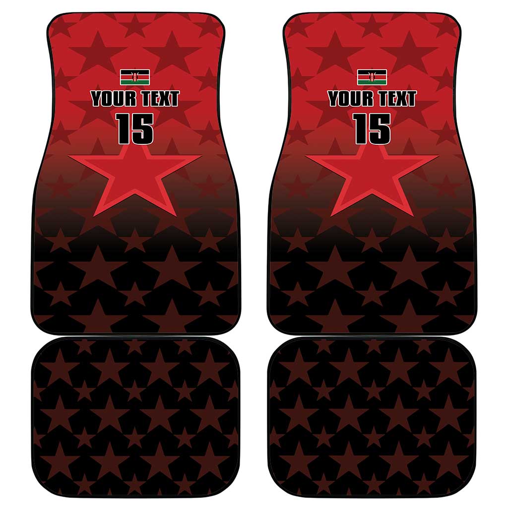 Custom Kenya Football Car Mats Harambee Harambee Stars - Red Jersey - African Pride