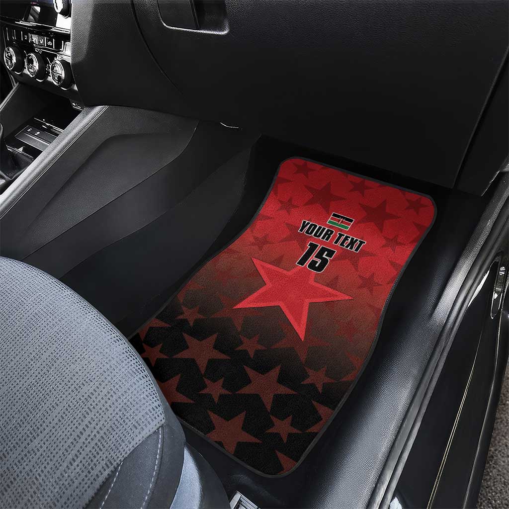 Custom Kenya Football Car Mats Harambee Harambee Stars - Red Jersey - African Pride